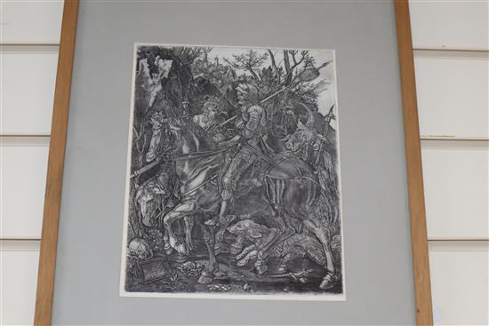 Albrecht Durer, etching, The Knight, Death and The Devil, 4th State, 24 x 18cm